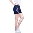 thumbnail image 2 of BodiLover, Women's, 5 Pocket Short Basic Ripped Jeans Denim Shorts, Denim Medium, 9, 2 of 3