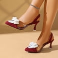 thumbnail image 4 of Negro Puntado Tacones Del Dedo Del Pie Perla Arco Vino Vidrio Tacón Transparente Pvc Sandalias Verano, Tacones Negros Cerrado Del Dedo Del Pie, 4 of 9