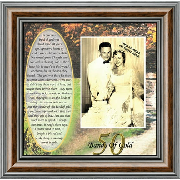 50th Wedding Anniversary Gifts for Parents or Couples, 50th Anniversary Decorations for Party, Golden Anniversary 50 Year Gifts, Gift to add to a 50th Anniversary Card, 6779
