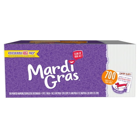 4 Basic Napkins - Mardi Gras Paper Napkins, Conversation Starter Prints, 700 Count
