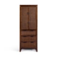 thumbnail image 4 of Teamson Home Hatteras Modern Linen Cabinet, Storage with Adjustable Shelf & Deep Drawers, Rattan Doors and Solid Wood Frame, 4 of 11