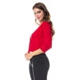 thumbnail image 2 of Women 3/4 Sleeve Solid Open Bolero Cropped Cardigan, 2 of 4