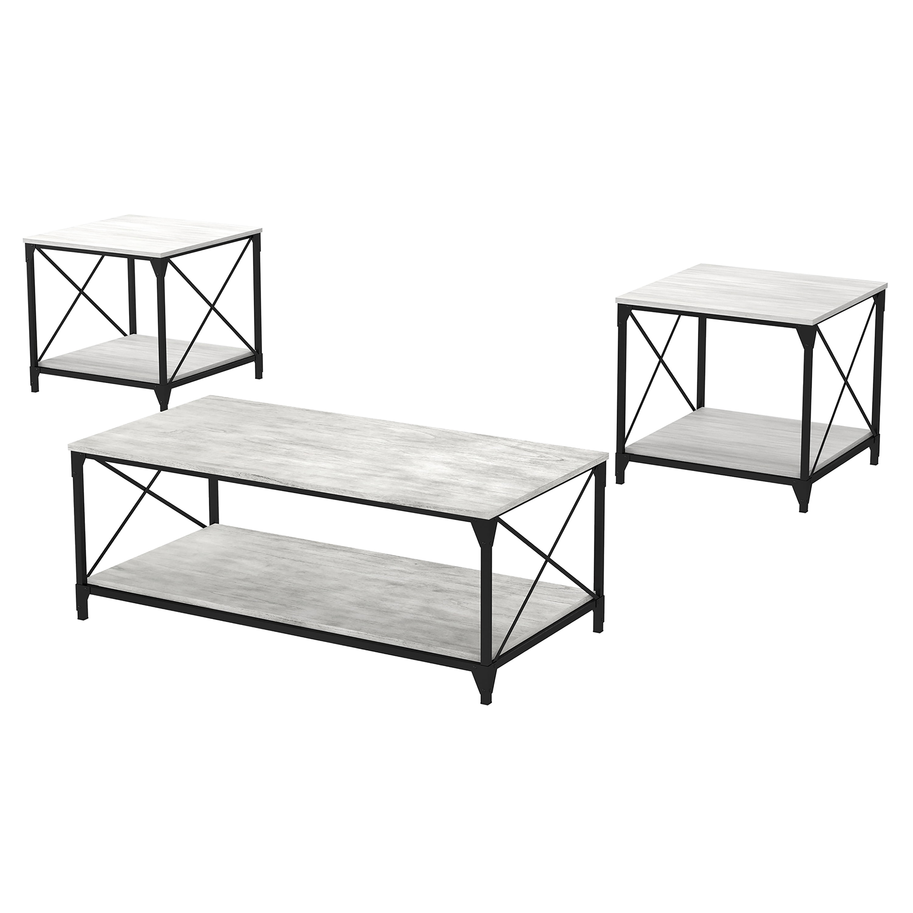 Furniture of America Acres 3-Piece Coffee Table Set, Gray