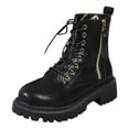 thumbnail image 1 of NECHOLOGY Botas Mujer Adulto Femenino Zapatos Botines mujer Zapatos De Mujer Moda Tacón Grueso Botas De Suela Media Planas Cómodas Botas Cálidas De Suela (Black, 8), 1 of 7