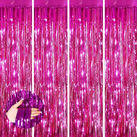 Cortina de aluminio Keyali Backdrop, paquete de 4 unidades, 100 x 253 cm, color rosa