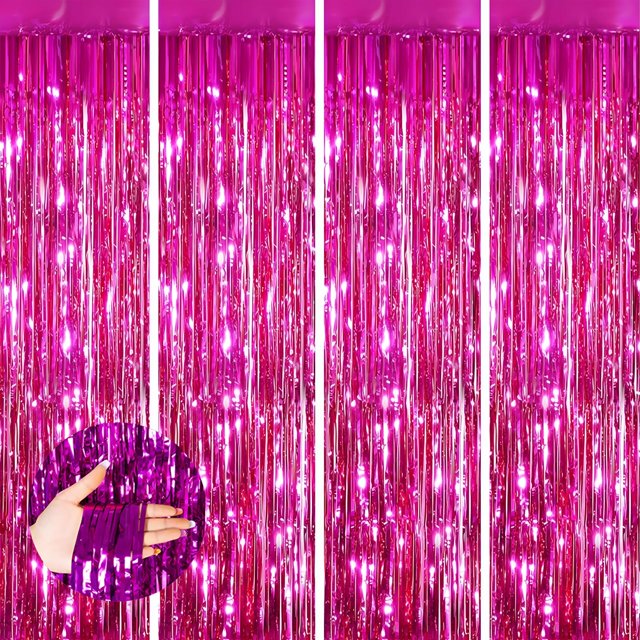 Cortina de aluminio Keyali Backdrop, paquete de 4 unidades, 100 x 253 cm, color rosa