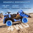thumbnail image 2 of Wisairt 24V Ride On Dump Truck for Kids, 2 Seater 4WD Electric Truck, 4×200W Motors, Power Car Wheel with Remote Control, Automatic Dump Bed, Shovel, Music, Blue, 2 of 10