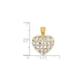 thumbnail image 3 of 14K Two-Tone Yellow and Rhodium Gold Heart Pendant for Women with Faceted Diamond-Cut Design, Love Symbol Charm for Romantic Style and Everyday Fashion Jewelry, 3 of 5