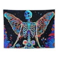 thumbnail image 5 of BCIIG  Blacklight Skull Tapestry Aesthetic Butterfly Tapestries UV Reactive Mushroom Eyes Tapestry Galaxy Space Tapestry Neon Skeleton Moth Tapestry Wall Hanging for Bedroom Painting, 5 of 6