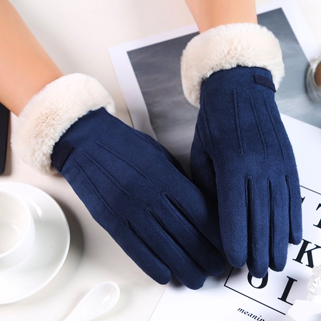 Guantes de gamuza para mujer, cálidos y de terciopelo, con dibujos animados, bonitos guantes para niños