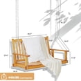 thumbnail image 2 of Patio Wooden Porch Swing for Courtyard & Garden,Patio Bench Swing,Heavy Duty 440LBS 2-Seater Swing Chair Bench with Hanging Chains for Outdoors Patio Yard, 2 of 9