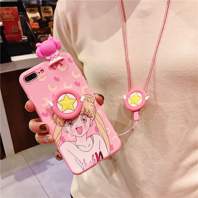 Funda con diseño de Anime Hello Kitty Mickey Poke Pika para Iphone 11 12 13 14 Pro Max, funda de teléfono antiprueba de PVC para Samsung Huawei