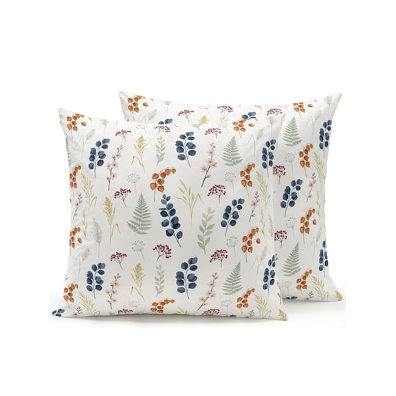 Outdoor Pillows Waterproof, Spring Floral Bedding Throw Pillows with Insert for Couch Sofa Bed, Berry Farmhouse Flowers Elegant 16x16 Inch Pillowcases Decorative Camping Patio Pillow Set of 2