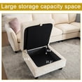 thumbnail image 3 of 124.4" 6-Seater U-Shaped Modular Sectional Sofa with Sparkling Glitter Chenille Fabric & Storage Ottoman，Beige, 3 of 7
