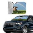 thumbnail image 2 of Yiaed Elephant Dog Sitting Under The Rainbow Print Car Windshield Sunshade Front Auto Car Front Window Sun Shade Foldable Sun Visor Shield Cover Auto Accessories for Sedan SUV Truck-Medium, 2 of 5