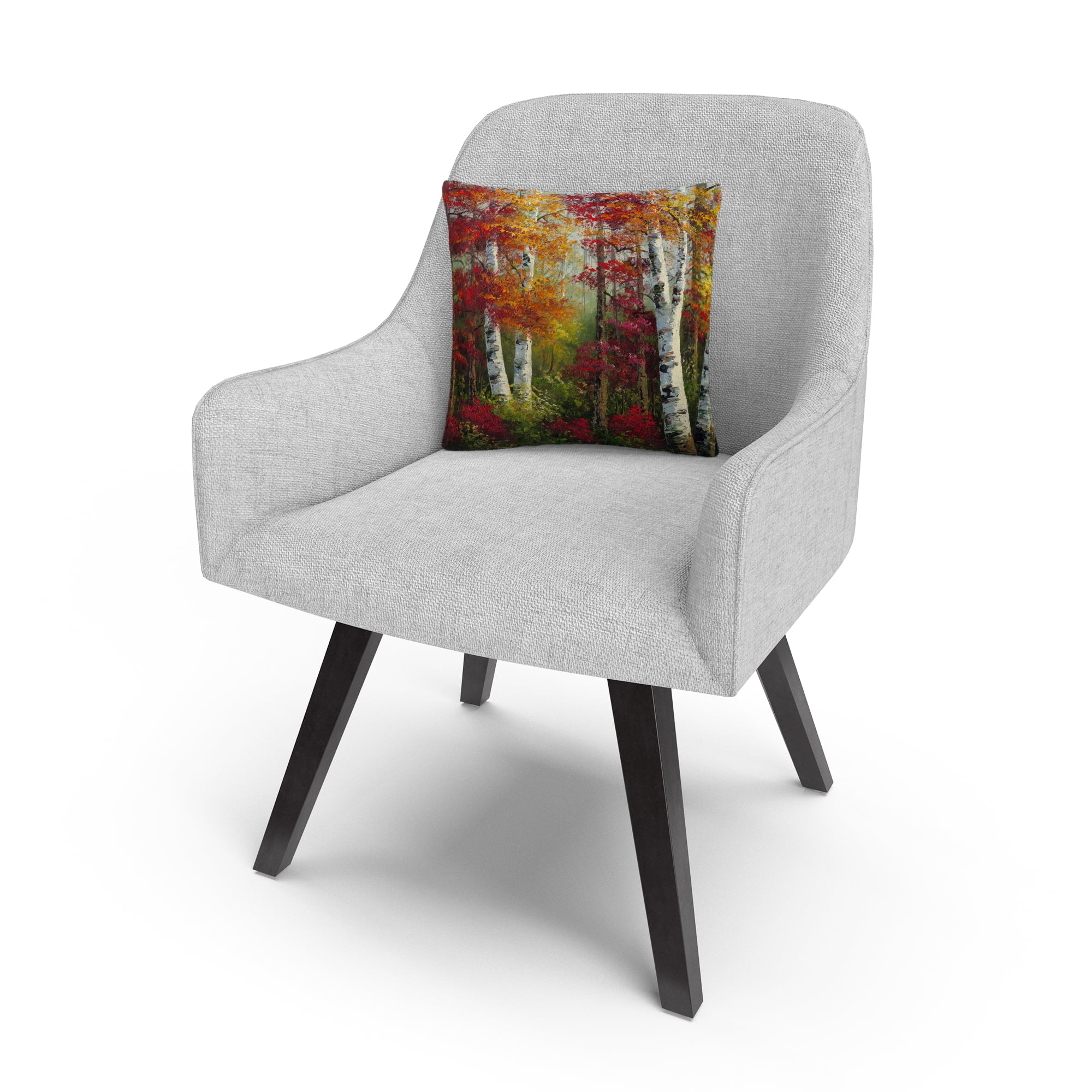 Indian Summer' Autumn Birch Trees By Masters Fine Art 16 X 16 Decorative Throw Pillow