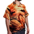 thumbnail image 2 of Swan Men's Short Sleeve Spread Collar Beach Shirts Casual Printed Button Down Unisex Summer Tops, 2 of 6