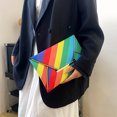 thumbnail image 3 of Bolso de noche de arcoíris a la moda para mujer, Bolso cruzado tipo sobre de PU, 3 of 8