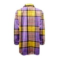 thumbnail image 5 of Baberdicy Women's Coat Women's Plaid Shirts Long Sleeve Flannel Lapel Button Down Pocketed Shacket Jacket Coats Womens Winter Coats Purple, 5 of 6