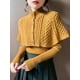 thumbnail image 2 of Conjunto de 2 piezas de suéter y capa coreana para otoño e invierno, capa de punto con cuello alto grueso retro y jersey ajustado con cuello en V, suéteres cálidos para mujer, 2 of 5