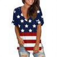thumbnail image 1 of Chemises à Manches Courtes pour Femmes Hauts d'Été Tendance 2023 T-Shirts à Col Rond Imprimés Blouse Ample, 1 of 5