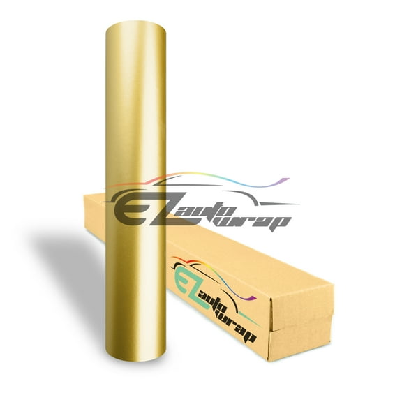 EZAUTOWRAP Matte Gold Car Vinyl Wrap Vehicle Sticker Decal Film Sheet Peel And Stick With Air Release Technology Decoration Wallpaper