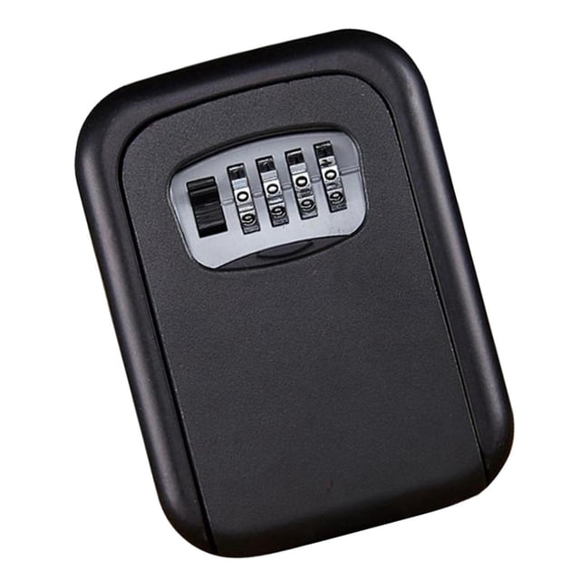 S SERENABLE Outdoor Wall Mounted Safe with Lock & Waterproof - Black