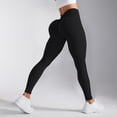 thumbnail image 2 of Duoif Women's High Waisted Yoga Pants Slim Fit Quick Drying Leggings Hip Lifting Texture Fitness Pants Womens Bottoms Black L, 2 of 7