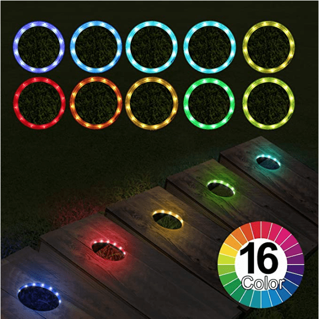 LED Cornhole Lights RGB 16 Colors Change Cornhole Board Edge and Ring Lights ...
