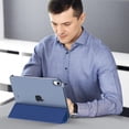 thumbnail image 5 of MoKo Case for iPad (A16) 11th Generation 11 inch 2025, iPad 10th Generation 10.9 inch 2022, Slim Stand Protective Cover with Hard Translucent Shell Cover, Auto Wake/Sleep,Navy Blue, 5 of 9