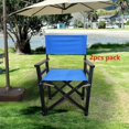 thumbnail image 2 of Set of 2 Outdoor Indoor Wooden Folding Chair, Portable Canvas Director Chair for Picnic Beach Camping Event Backyard Barbecue, Blue, 2 of 6