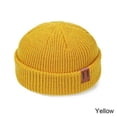thumbnail image 4 of Viworld Women Men Mini Fisherman Beanie Hat Winter Warm Knitted Ribbed Docker Skull Cap,Yellow, 4 of 6