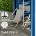 thumbnail image 6 of Zateety 5.8' X 5.8' Portable Beach Umbrella with Double-Top, Ruffled Outdoor Cabana with Walls, Vents, Sandbags, Carry Bag, Blue Stripe, 6 of 9