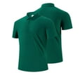 thumbnail image 3 of YLSDY Fashion Men's Button Collared Shirts 3 Buttons Casual Work T Shirts Quick Dry Short Sleeve Golf Shirt Pique Jersey Outdoor Performance Green XXXXXL, 3 of 8