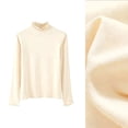thumbnail image 6 of Aezemi Women High Neck Shirts Long Sleeve Lightweight Fashion Comfy Winter Fall Home Outerwear Tees Pullover Trendy Casual Soft All Match Tops L, 6 of 7