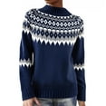thumbnail image 2 of Stralyhd Fair Isle Sweater Women Lightweight Boho Vintage Knitted Women Sweaters Stripes Long Sleeve Round Neck Pullover Knitwear Brown Sweater Woman Navy M, 2 of 4