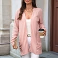 thumbnail image 4 of Suéter de Punto con Capucha y Mangas Largas Abiertas para Mujer 2025, Prenda Exterior Tipo Cárdigan Rosa XL, 4 of 10