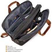 CoolBell Convertible Canvas Laptop Backpack, 17.3 Inch, Black, 1-Piece