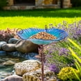 thumbnail image 5 of BingoPaw Glass Bird Bath Bird Feeder Station with Metal Stake for Garden Outdoor, 5 of 11