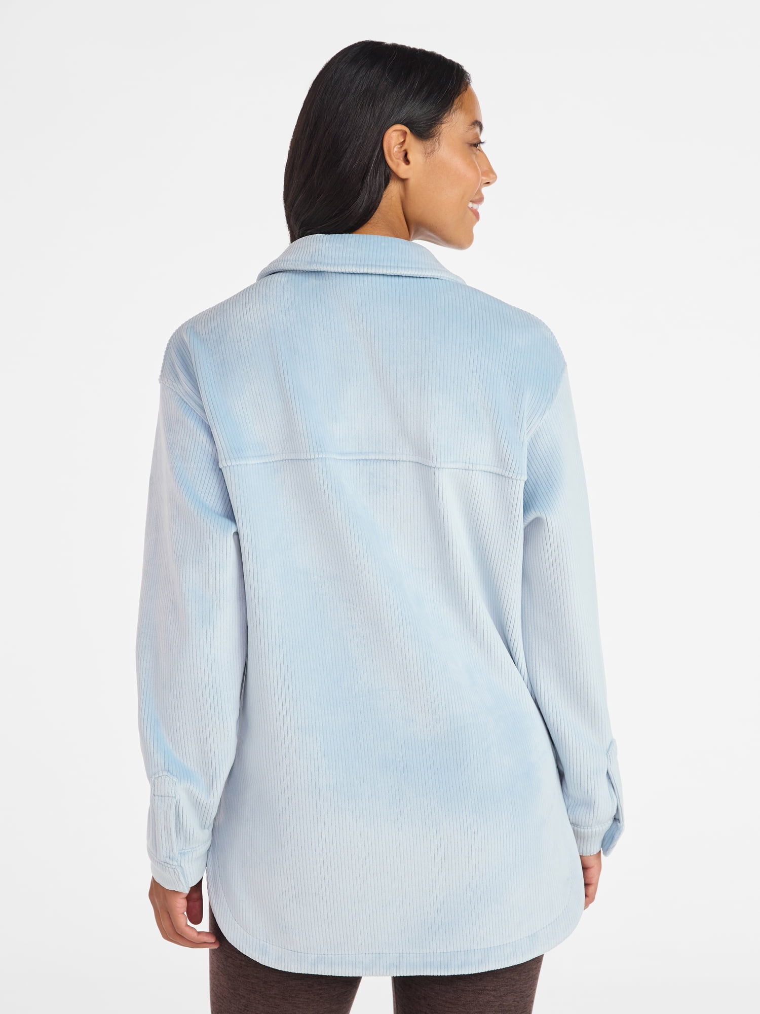 Avia Women's and Women's Plus Cord Velour Shacket, Sizes XS-4X