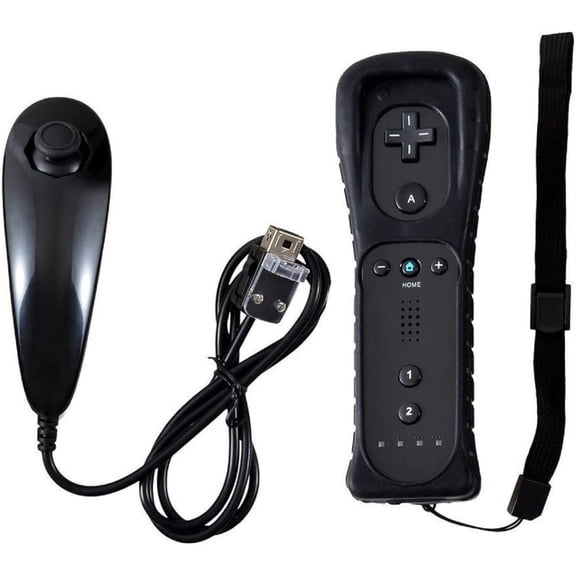 Wii Remote Controller with Motion Plus,Wii Controller with Nunchuck,Compatible with Nintendo Wii/Wii U,Black