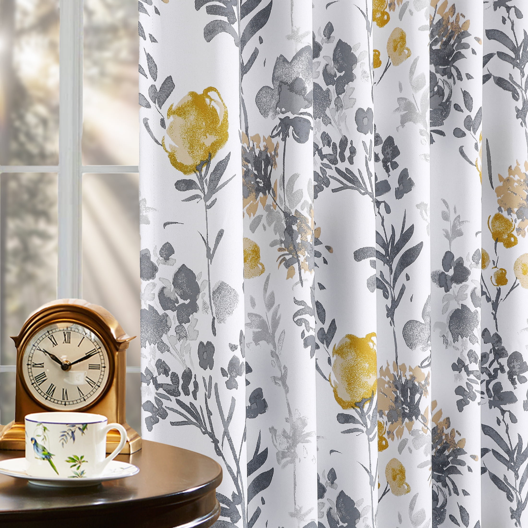 Yellow grey curtains discount