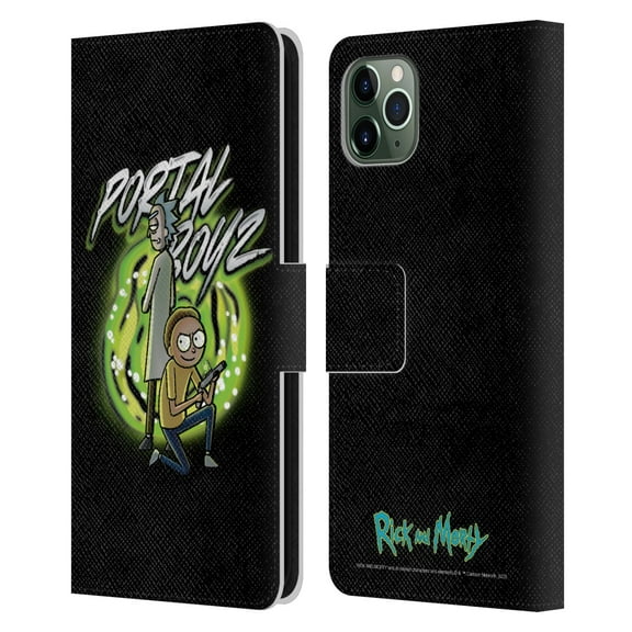 Head Case Designs Officially Licensed Rick And Morty Season 5 Graphics Portal Boyz Leather Book Wallet Case Cover Compatible with Apple iPhone 11 Pro Max