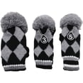 thumbnail image 2 of 3 pcs/Set Golf Club Pom Pom Knit Cover for Driver, Fairway Wood and Hybrid HeadCovers, 2 of 7