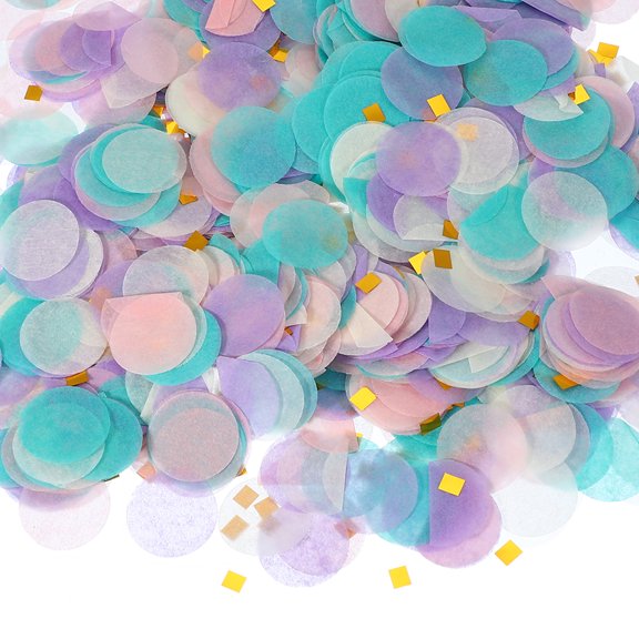 Uxcell Round Tissue Paper Confetti 20 Inch, Table Wedding Confetti Circle Dots(1.76 oz),Purple/Pink/Green