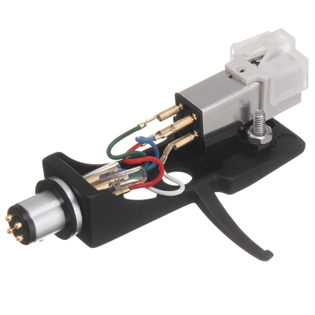 Cartridge Stylus with Turntable Headshell 4 Pin Contacts for Phonograph Turntable Gramophone LP Vinyl Needle,Black