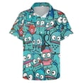 thumbnail image 3 of Hangyodon Men's Hawaiian Shirts Short Sleeve Button Down Casual Shirts Summer Tropical Aloha Beach Shirts, 3 of 7