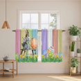 thumbnail image 2 of Easter Rabbbits Kitchen Curtains 45 Inch Length, Eggs Spring Floral Grass Colorful Wooden Tiers Curtains for Bathroom Bedroom Cafe, Light Filtering Small Window Treatment Drapes 2 Panels 42"Wx45"L, 2 of 8