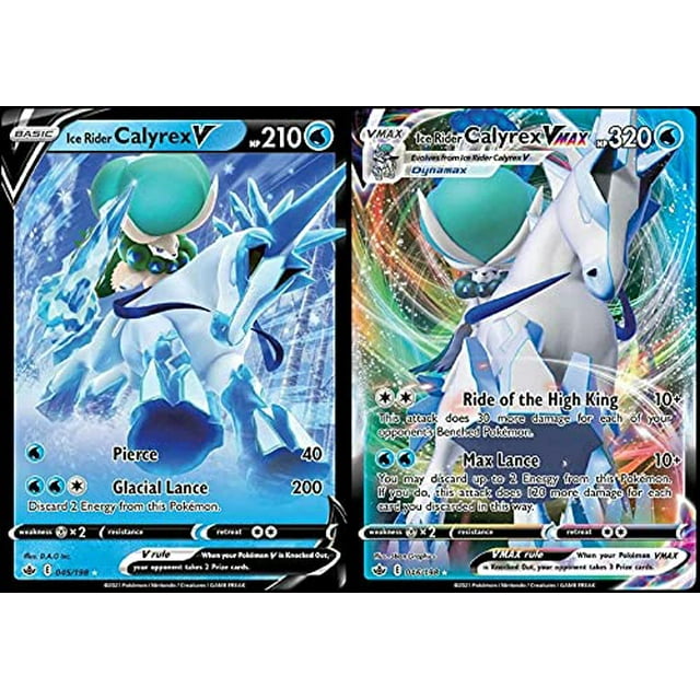 Lote de cartas Pokémon Ice Rider, Calyrex Vmax y V Chilling Reign
