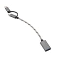 thumbnail image 3 of Cable adaptador OTG 2 en 1 con trenzado de nailon, USB 3.0 a micro USB tipo C, adaptador de sincronización de datos para Huawei OTG Plata, 3 of 6